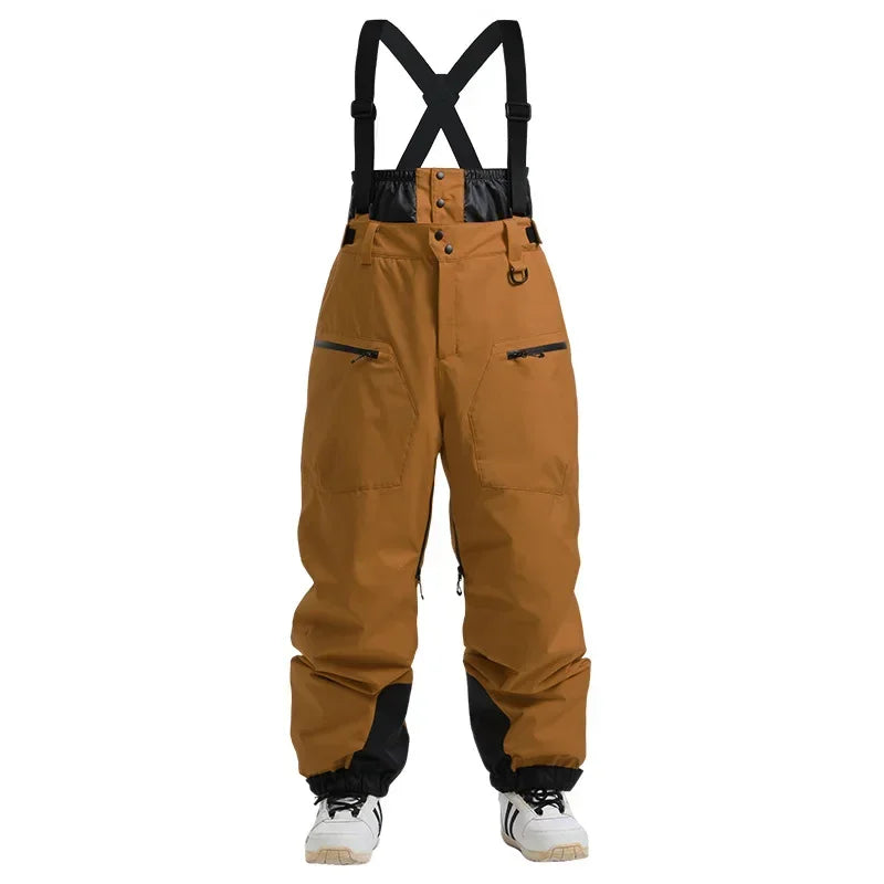 GSOU SNOW New Ski Pants Straps Padded Padded Warm Single and Double Board Windproof and Waterproof Winter Ski Pants for Men