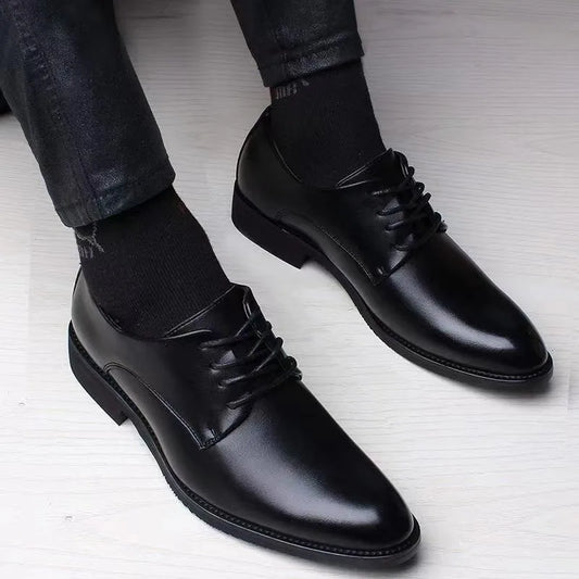 Frühling und Herbst Britische Casual Business Formale Lederschuhe Herrenschuhe Erhöhung Einzelschuhe Schuhe Freizeitschuhe Anzug