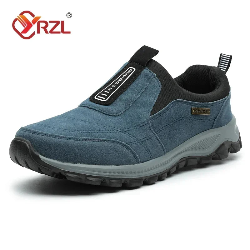 YRZL Outdoor-Wanderschuhe Herren Sneakers Slip-on Casual Herrenschuhe Atmungsaktive Wildlederschuhe Rutschfeste Wanderschuhe
