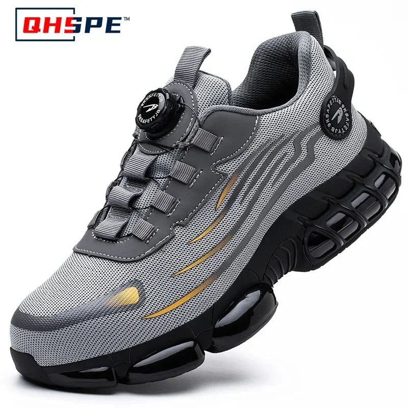 Drehknopf Neue Sicherheitsschuhe Männer Anti-Smash Anti-Pannen Arbeitsschuhe Mode Männer Sportschuhe Sicherheit Schutzstiefel Männer