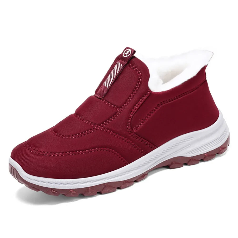 Damen Schneestiefel mit Fellfutter, warme Winterstiefel, rutschfeste Stiefeletten, leichte Wanderschuhe für draußen