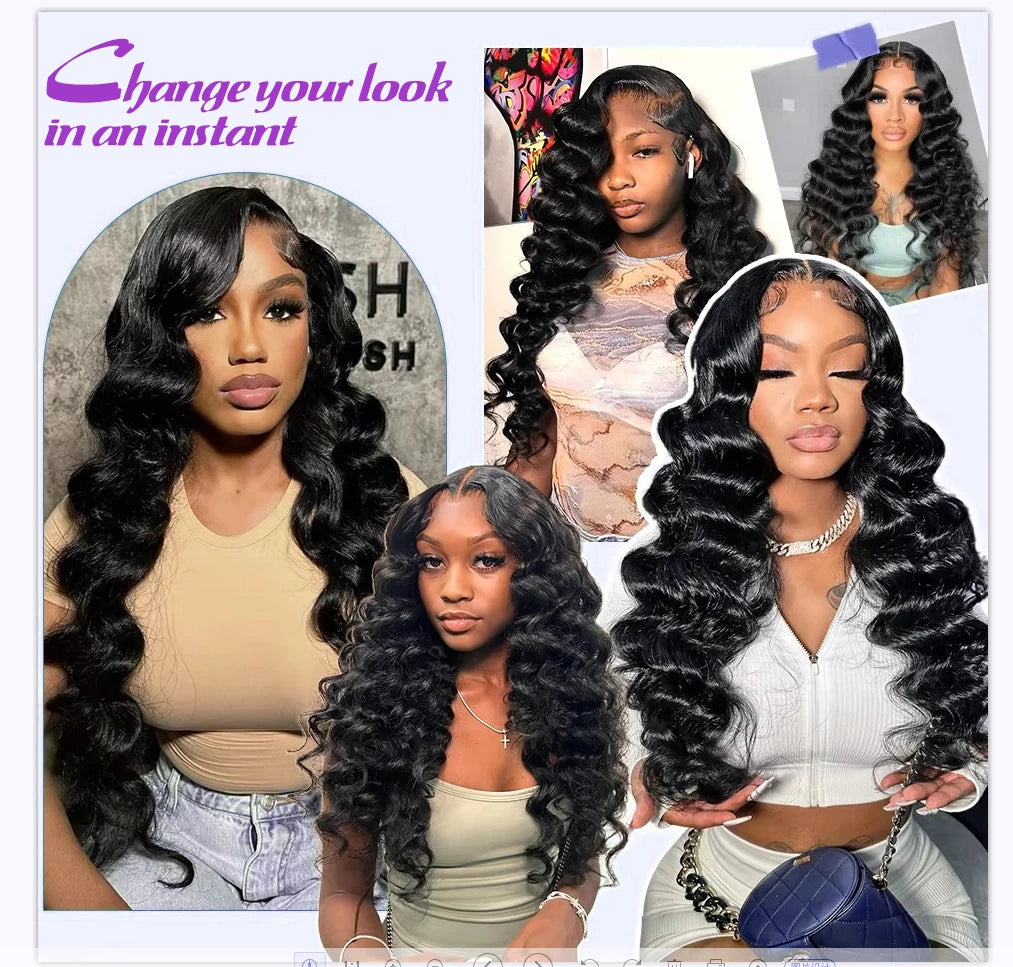 250 Dichte Lose Welle 13x6 HD Lace Front Perücken Menschliches Haar Brasilianische 30 40 Zoll 13x4 Tiefe Lockige Welle Lace Frontal Perücke Für Frauen