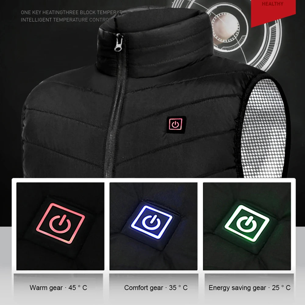 9 Heated Vest Zones Electric Heated Jackets Men Women Sportswear Heated Coat Windproof Heat Coat USB Heating Jacket For Camping