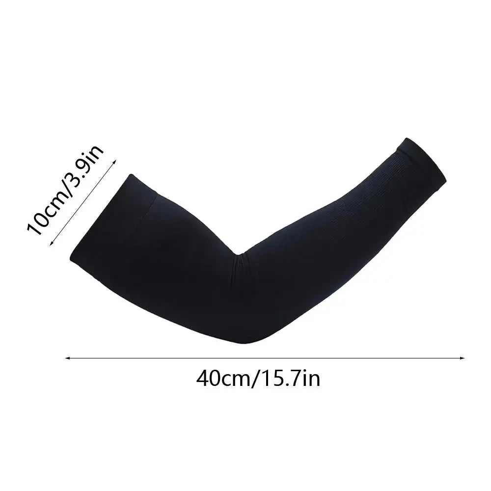 Anti-sunburn Sleeve Elastic Men Women Cool Muff Plus Size Outdoor Sports Sunscreen Cycling Sleeve Uv Blocking Sleeve Fingerless