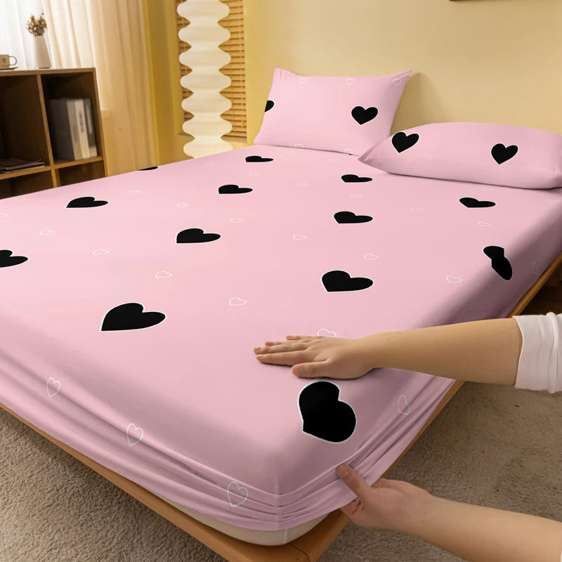 1 piece of heartfelt rhinoceros powder brushed bedsheet, bedroom printed bedspread, bedding (excluding pillowcases)