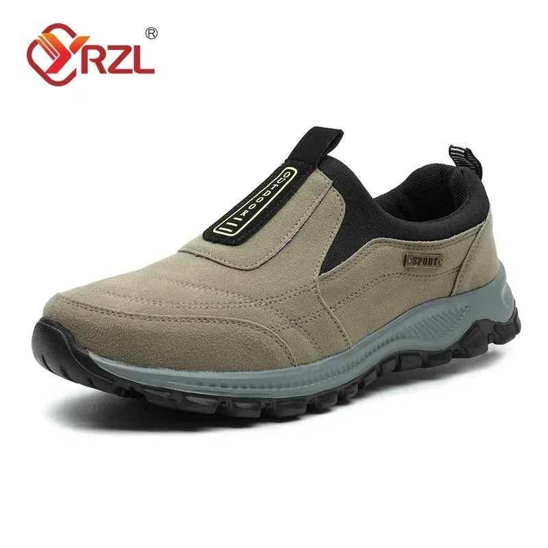 YRZL Outdoor-Wanderschuhe Herren Sneakers Slip-on Casual Herrenschuhe Atmungsaktive Wildlederschuhe Rutschfeste Wanderschuhe