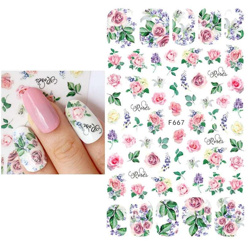 1 STÜCKE Neue Luxuriöse Schmetterling Nagelaufkleber Blume Nageldesign Nagelkunst Liefert Nagelabziehbilder Geeignet Für Frauen Nageldekoration