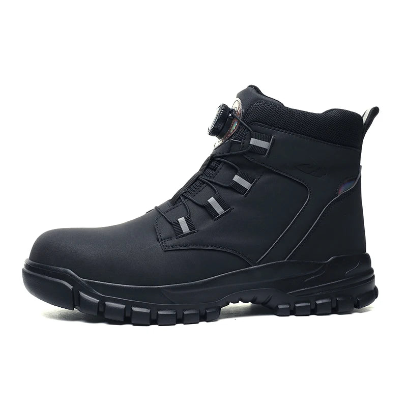 Wasserdichte Sicherheitsstiefel Herren Unzerstörbare Stahlkappe Arbeitsstiefel Anti-Smash Stichfeste Sicherheitsschuhe Biker Botas Para Hombre