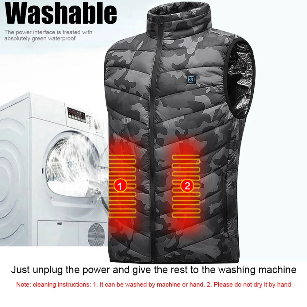 9 Heated Vest Zones Electric Heated Jackets Men Women Sportswear Heated Coat Windproof Heat Coat USB Heating Jacket For Camping