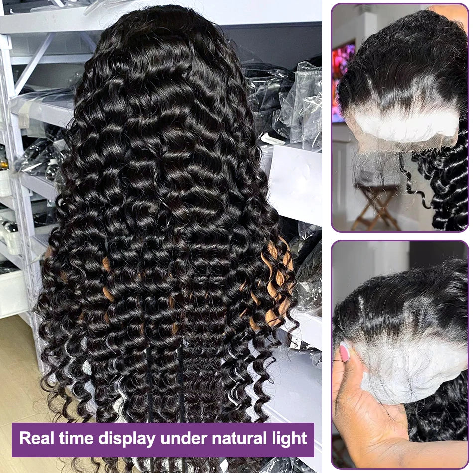 250 Dichte Lose Welle 13x6 HD Lace Front Perücken Menschliches Haar Brasilianische 30 40 Zoll 13x4 Tiefe Lockige Welle Lace Frontal Perücke Für Frauen