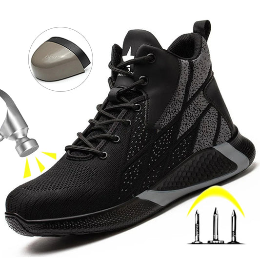 Herren Sicherheitsstiefel High Top Sicherheitsschuhe Herren Damen Stahlkappe Arbeitsschuhe Herren Anti-Smash Unzerstörbare Baustiefel Winter