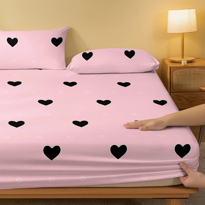 1 piece of heartfelt rhinoceros powder brushed bedsheet, bedroom printed bedspread, bedding (excluding pillowcases)