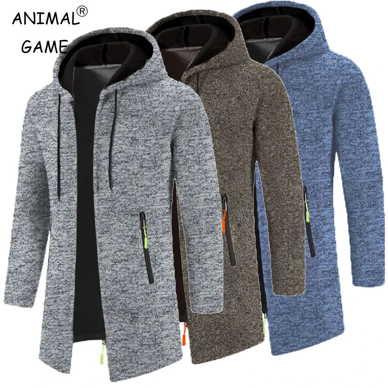 Sweatwear Herren Hoodies Langarm Sweatshirts für Männer Reißverschluss Kapuze Herren Übergröße Winter Top Jacke Mantel Schwarzer Pullover