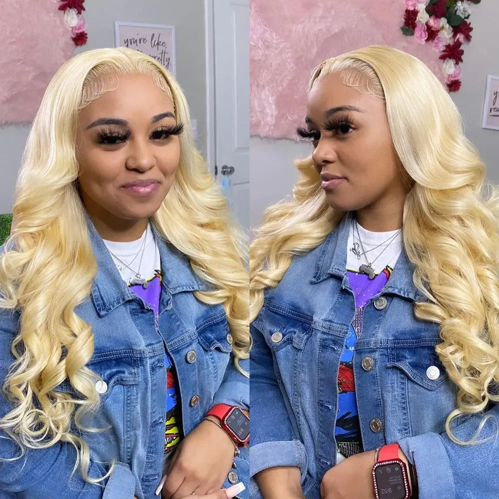 28 Zoll 613 Honigblond Body Wave Lace Frontal Perücke 13x6 Brasilianische Remy HD Lace Perücke 13x4 Lace Front Echthaar Perücken für Frauen