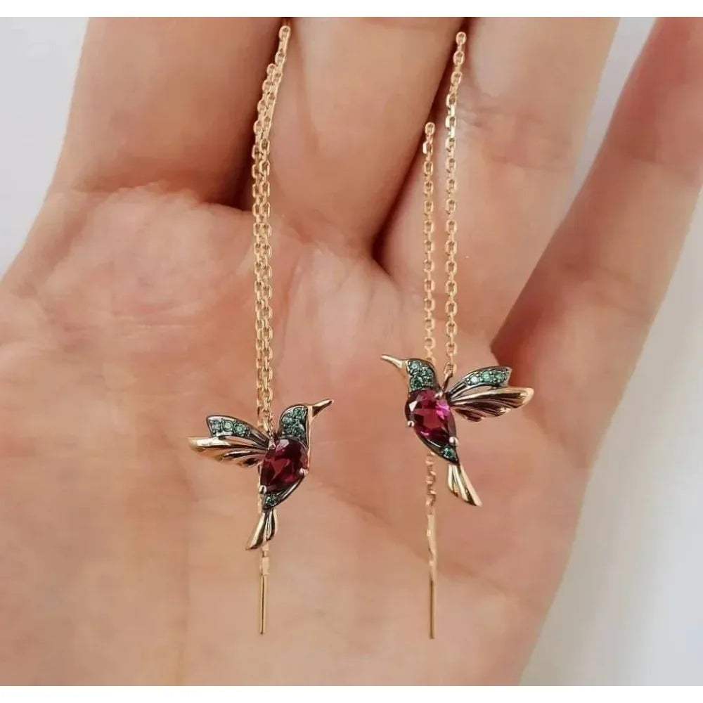 1 Pair New Fashion Little Bird Drop Long Hanging Earrings for Women Elegant Girl Tassel Earring Stylish Jewelry