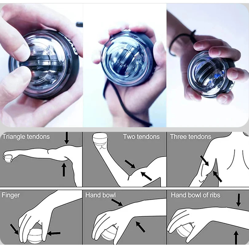 Gyroball Powerball Forearm Exerciser Muscle Fitness Equipment Gyroscope Power Ball Gyro Wrist Booster Trainer Hand Exercise