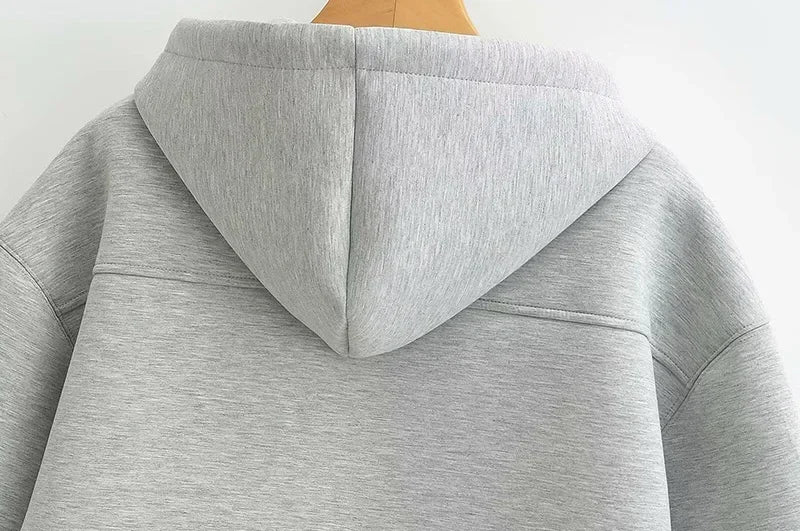 Damen Winter Vintage Reißverschluss Hoodies Sweatshirts Mode Langarm Streetwear Parkas Weibliche Oberbekleidung Koreanische Beliebte Kleidung