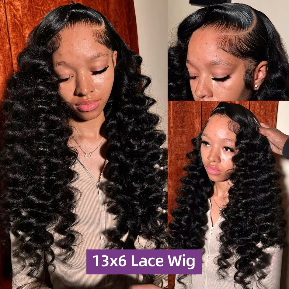 250 Dichte Lose Welle 13x6 HD Lace Front Perücken Menschliches Haar Brasilianische 30 40 Zoll 13x4 Tiefe Lockige Welle Lace Frontal Perücke Für Frauen