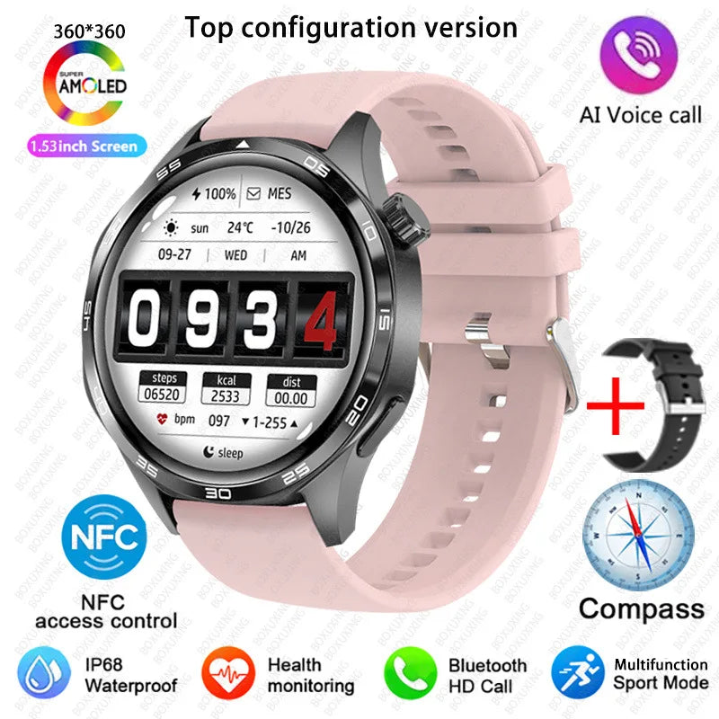 GT5 PRO Smart Watch Men Watch 5 Pro AMOLED HD Screen Bluetooth Call GPS Trajectory NFC Heart Rate Compass SmartWatches 2025 New