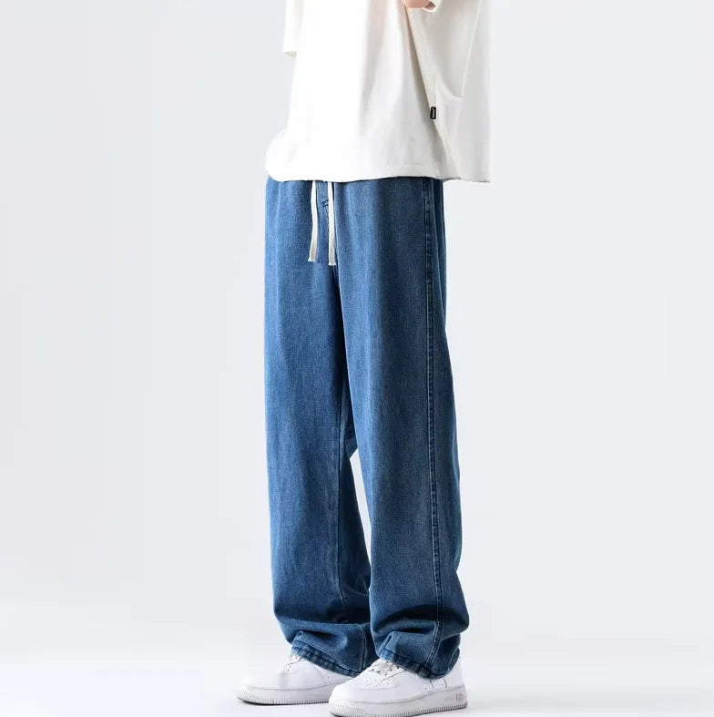M-5XL Teenage Jeans Appear Slim and Loose Fitting Casual and Versatile Sportswear Pants Straight Leg Trendy Jeans