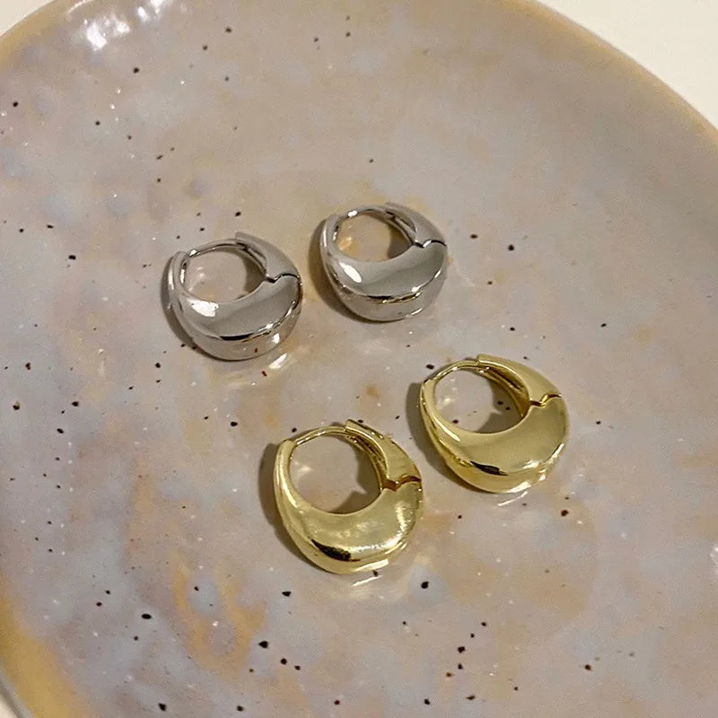 2 Stück Neue klassische goldfarbene Creolen aus Metall für Frauen, Modeschmuck, Temperament, Mädchen, Ohrstecker für den täglichen Gebrauch