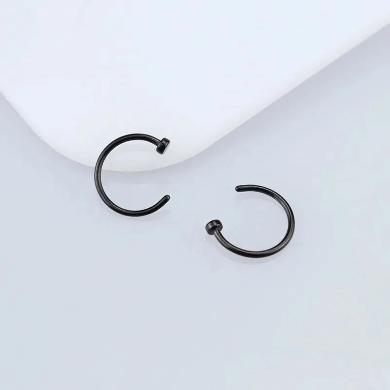 2/6 Stück Fake-Nasenringe für Damen, 316L Edelstahl Lippenringe Labret-Ring Nasenloch Hoop Piercing Ohrstecker Nasenpiercing Schmuck