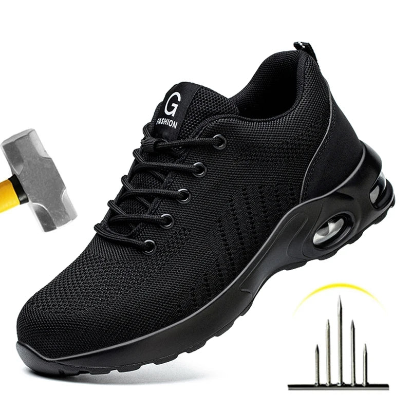 Sicherheitsschuhe für Damen und Herren, atmungsaktive Arbeitssportschuhe, Stahlkappenschuhe, durchtrittsichere Sicherheitsschutzschuhe