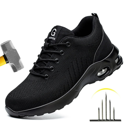 Sicherheitsschuhe für Damen und Herren, atmungsaktive Arbeitssportschuhe, Stahlkappenschuhe, durchtrittsichere Sicherheitsschutzschuhe