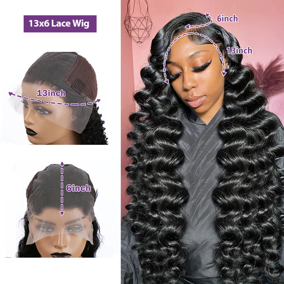 250 Dichte Lose Welle 13x6 HD Lace Front Perücken Menschliches Haar Brasilianische 30 40 Zoll 13x4 Tiefe Lockige Welle Lace Frontal Perücke Für Frauen