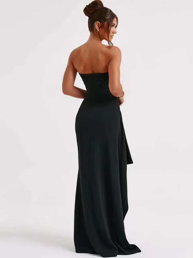 2024 mode Sommer Neue Sexy Party Abendkleid Sexy frauen Kleider Schwarz Backless Ärmelloses Langes Kleid Elegante