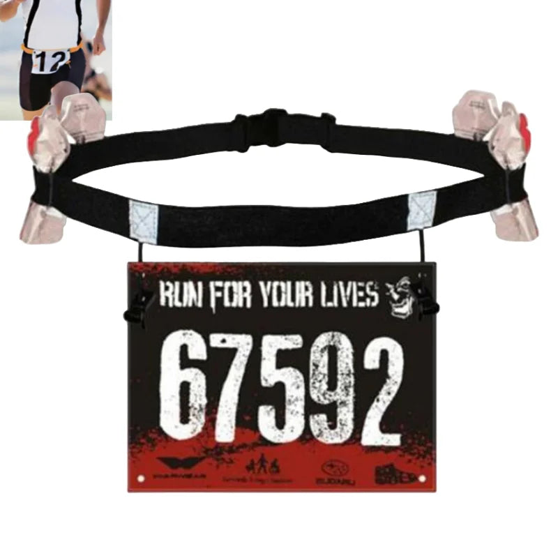 Outdoor Running Waist Belt Triathlon Marathon Race Number Belt With Gel Holder Cloth Belt Motor Gym Fitness Sport Accessories