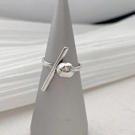 BF CLUB 925 Sterling Rings for Women Fashion Geometric Handmade Irregular Strip Ring Party Christmas Gift