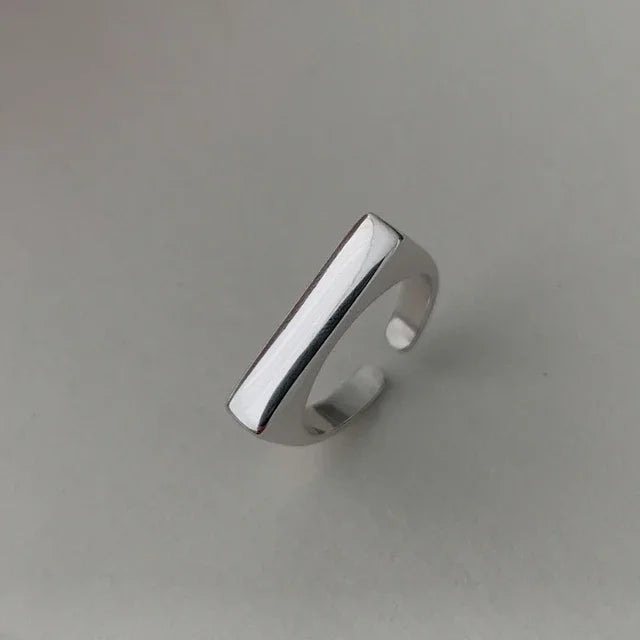 BF CLUB 925 Sterling Rings for Women Fashion Geometric Handmade Irregular Strip Ring Party Christmas Gift