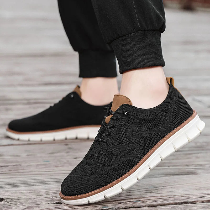 YRZL Men Casual Sports Shoes Anti Slip Wear-Resistant Breathable Cushioning Color Blocking Design Versatile Casual Sports Shoes