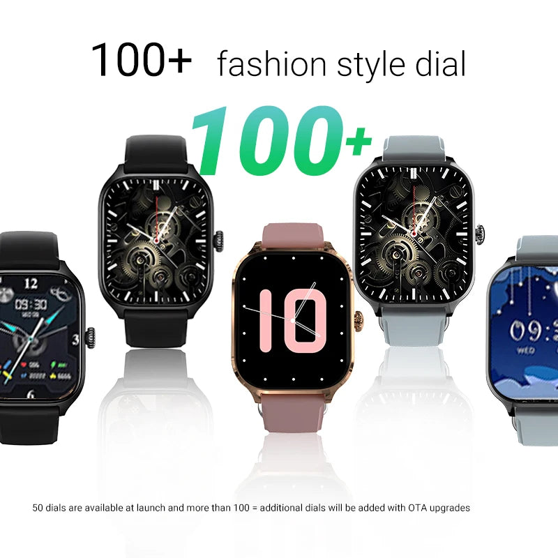 Men's and women's smartwatches, 2.01-inch full touch screen, call function, Android/iPhone, sport mode, pedometer, calories