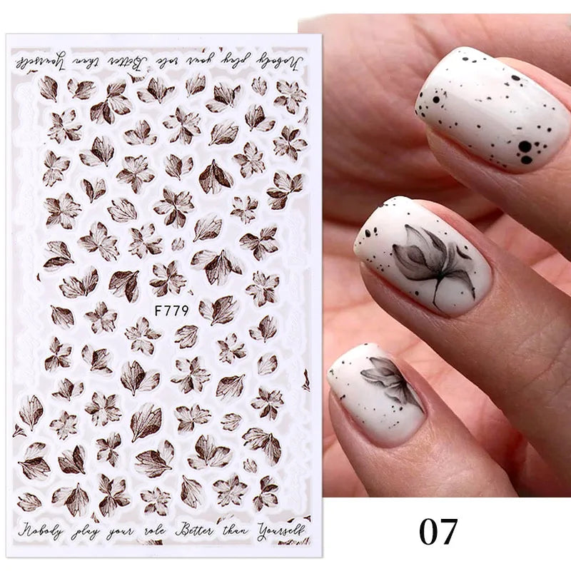 1 STÜCKE Neue Luxuriöse Schmetterling Nagelaufkleber Blume Nageldesign Nagelkunst Liefert Nagelabziehbilder Geeignet Für Frauen Nageldekoration