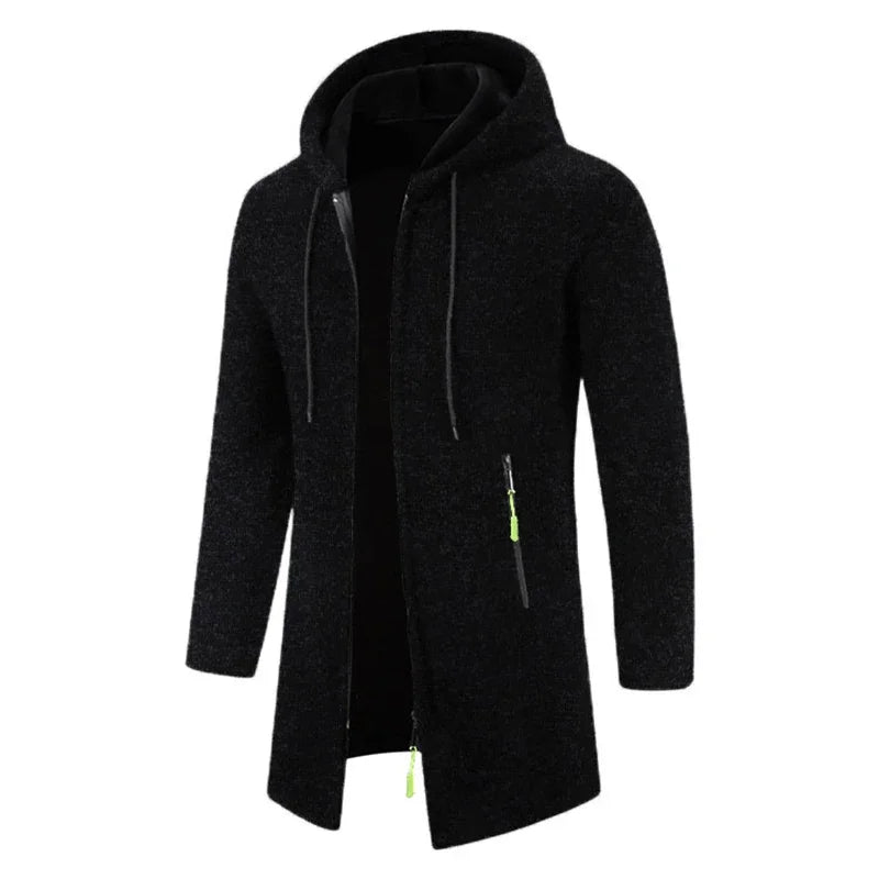 Sweatwear Herren Hoodies Langarm Sweatshirts für Männer Reißverschluss Kapuze Herren Übergröße Winter Top Jacke Mantel Schwarzer Pullover