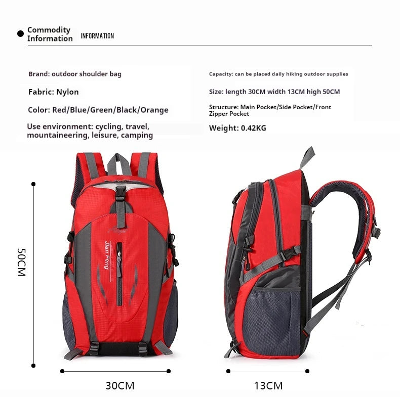 Outdoor-Reiserucksack Große Kapazität Mode-Reiserucksäcke Herren Kletter-Reiserucksack Klassische Sport-Reiserucksäcke