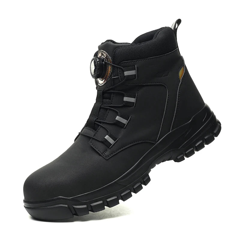 Wasserdichte Sicherheitsstiefel Herren Unzerstörbare Stahlkappe Arbeitsstiefel Anti-Smash Stichfeste Sicherheitsschuhe Biker Botas Para Hombre
