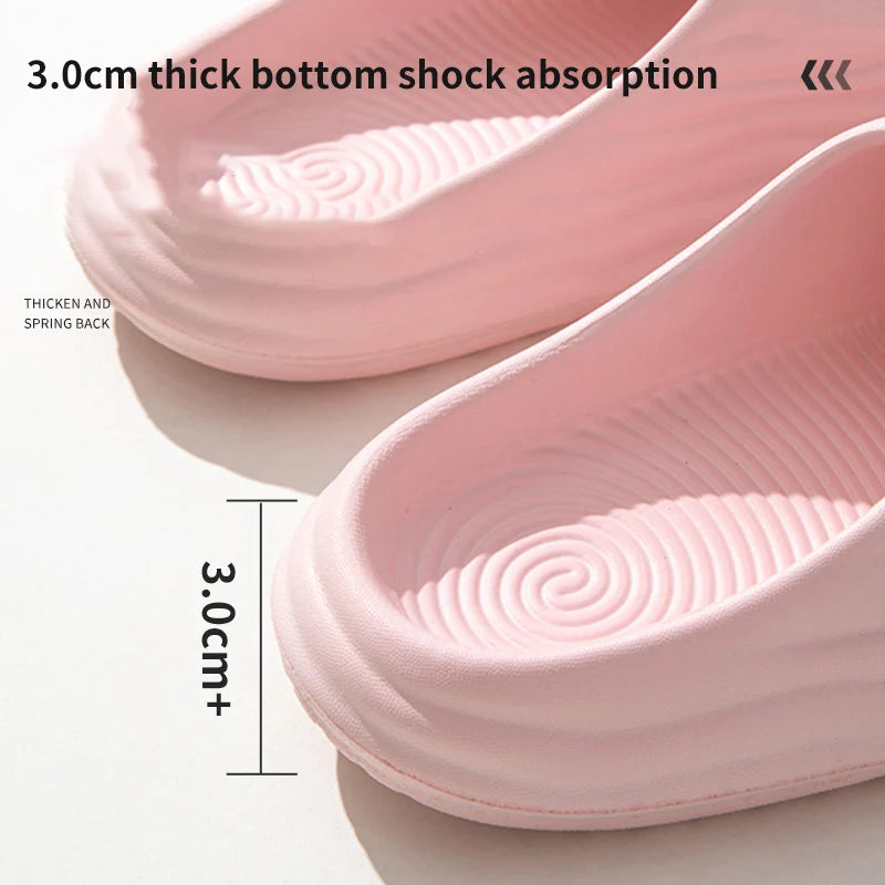 Superweiche EVA-Plateau-Slipper für Damen, minimalistische und bequeme rutschfeste Hausschuhe für das Badezimmer im Innenbereich, Damenhausschuhe