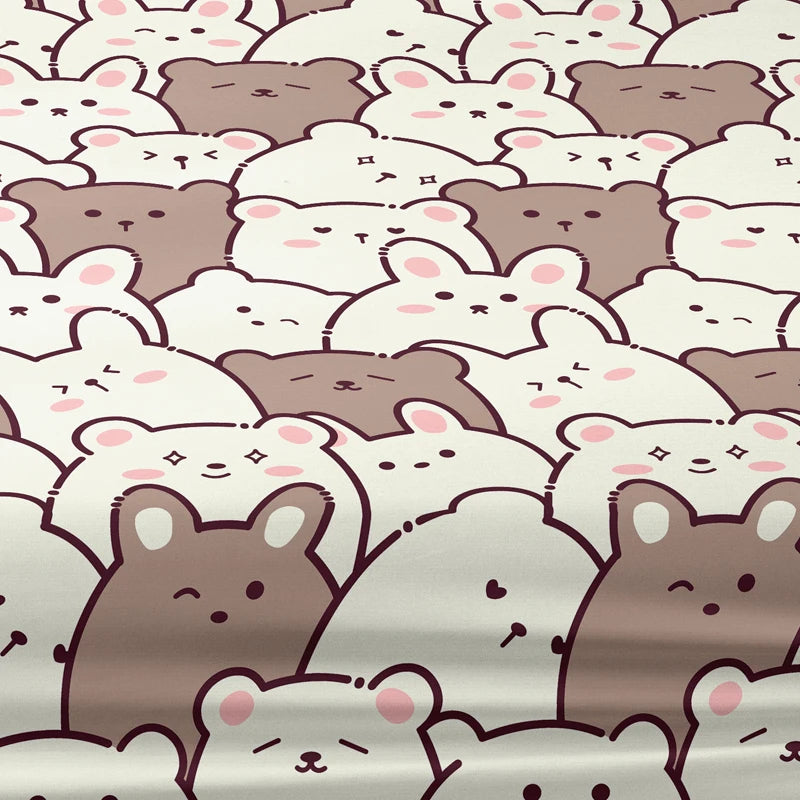 1 Piece of M-bear Pattern Frosted Bedsheet, Bedroom Printed Bedspread, Bedding (Excluding Pillowcases)