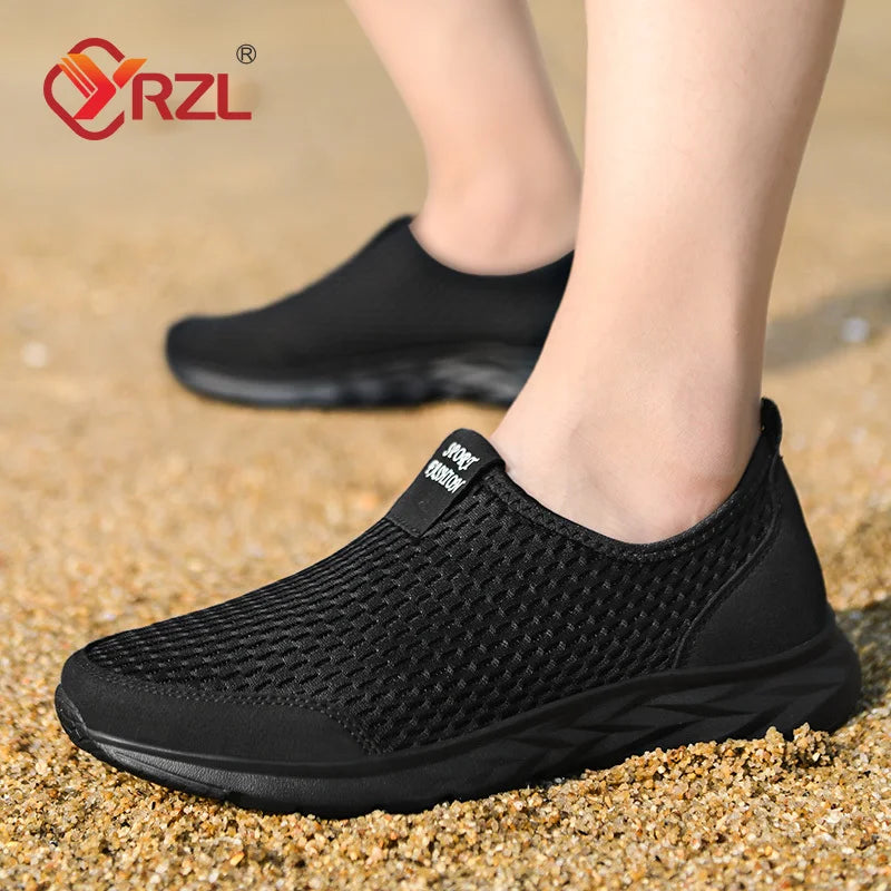 YRZL Herren-Sneakers, atmungsaktiv, Mesh, Freizeitschuhe für Herren, rutschfest, große Größe, leichte Herren-Tennisschuhe