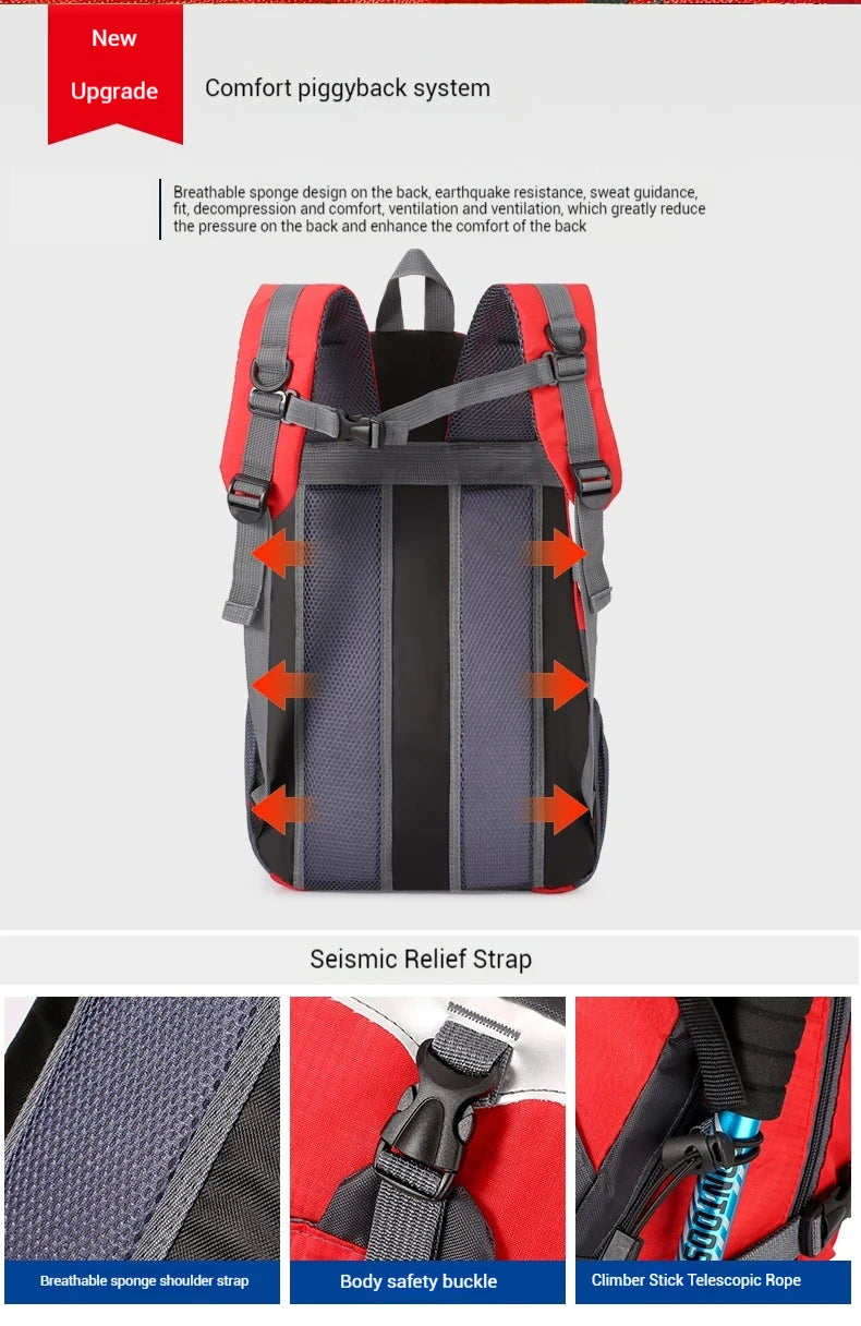 Outdoor-Reiserucksack Große Kapazität Mode-Reiserucksäcke Herren Kletter-Reiserucksack Klassische Sport-Reiserucksäcke
