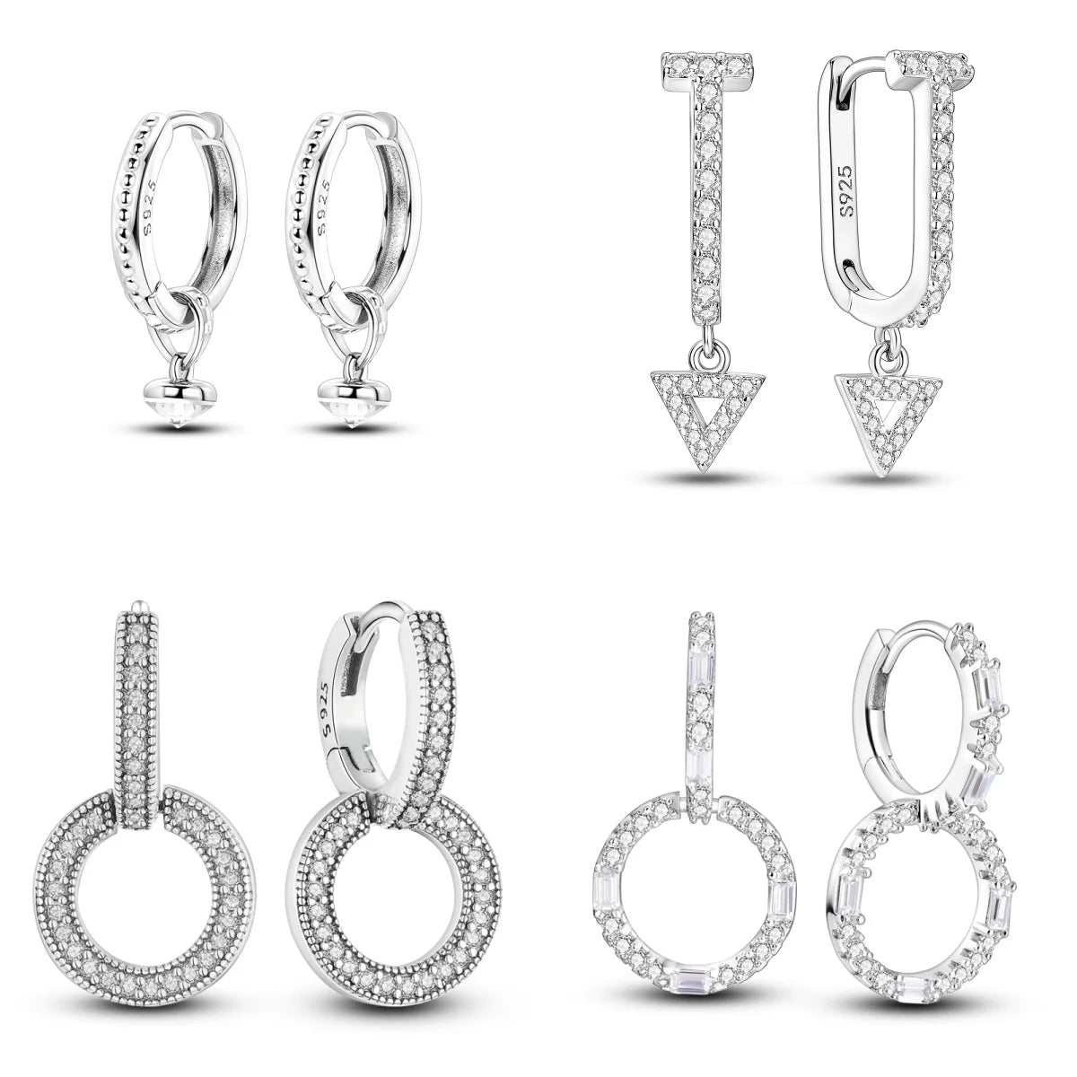 2024 neue Sterling Silber S925 Zirkon Runde Hoop Persönlichkeit Anti-Lnset Ohrringe Einfache Feine Schmuck Für Frauen Mädchen Party Geschenke