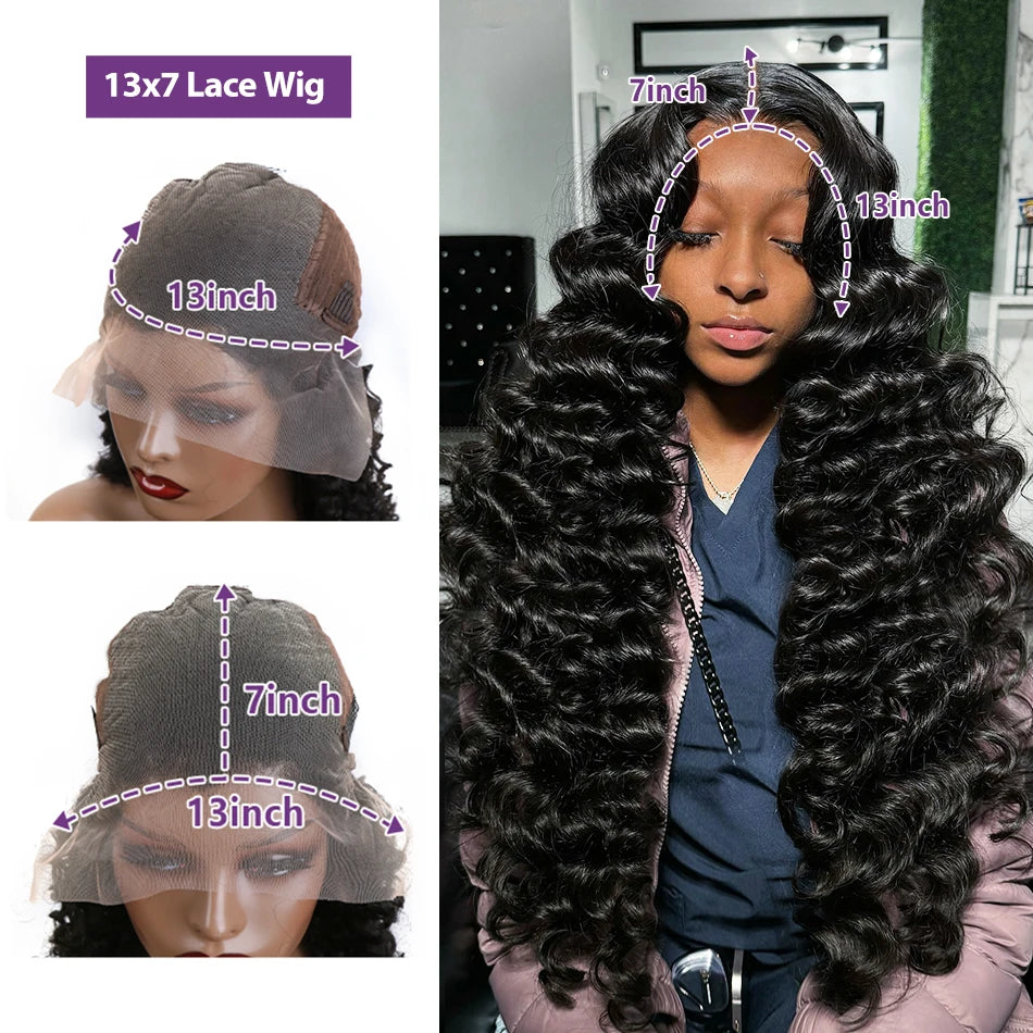 250 Dichte Lose Welle 13x6 HD Lace Front Perücken Menschliches Haar Brasilianische 30 40 Zoll 13x4 Tiefe Lockige Welle Lace Frontal Perücke Für Frauen