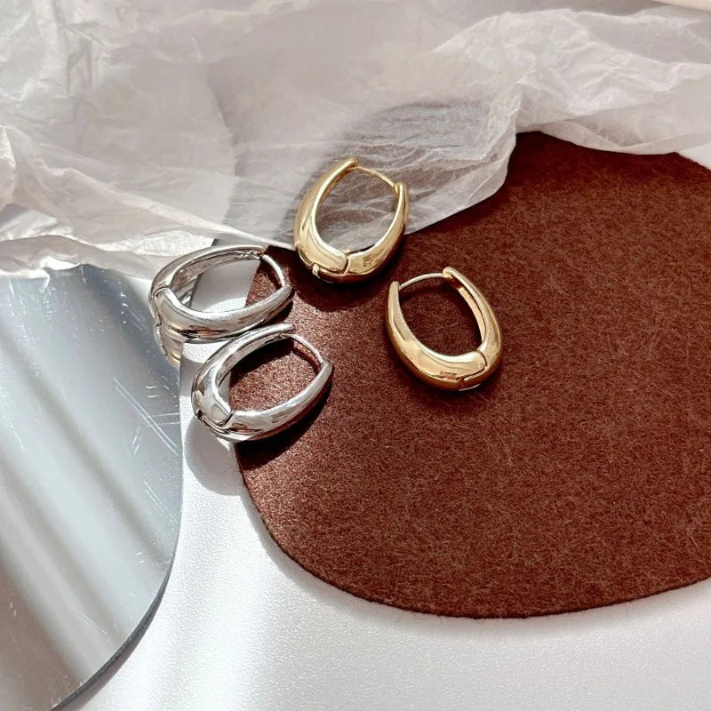 2 Stück Neue klassische goldfarbene Creolen aus Metall für Frauen, Modeschmuck, Temperament, Mädchen, Ohrstecker für den täglichen Gebrauch