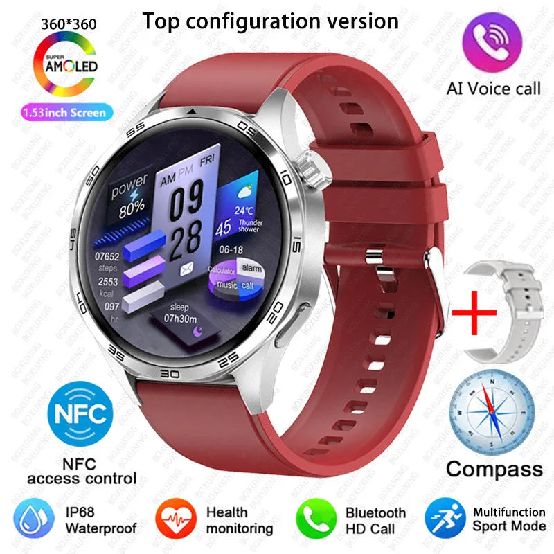GT5 PRO Smart Watch Men Watch 5 Pro AMOLED HD Screen Bluetooth Call GPS Trajectory NFC Heart Rate Compass SmartWatches 2025 New
