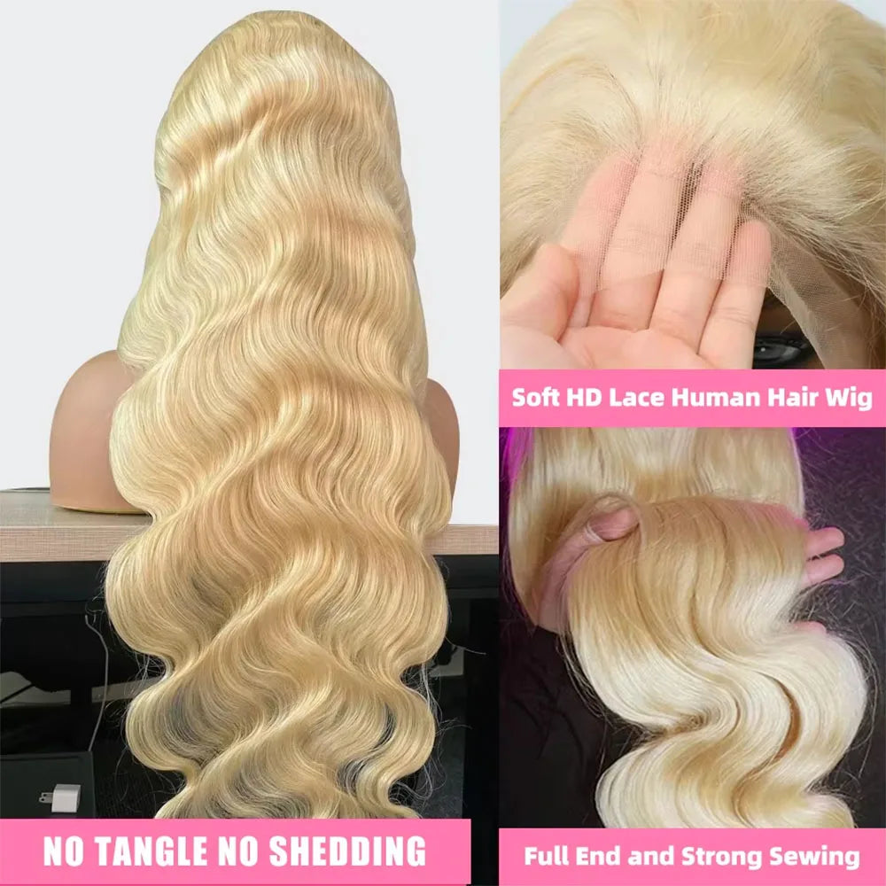 28 Zoll 613 Honigblond Body Wave Lace Frontal Perücke 13x6 Brasilianische Remy HD Lace Perücke 13x4 Lace Front Echthaar Perücken für Frauen