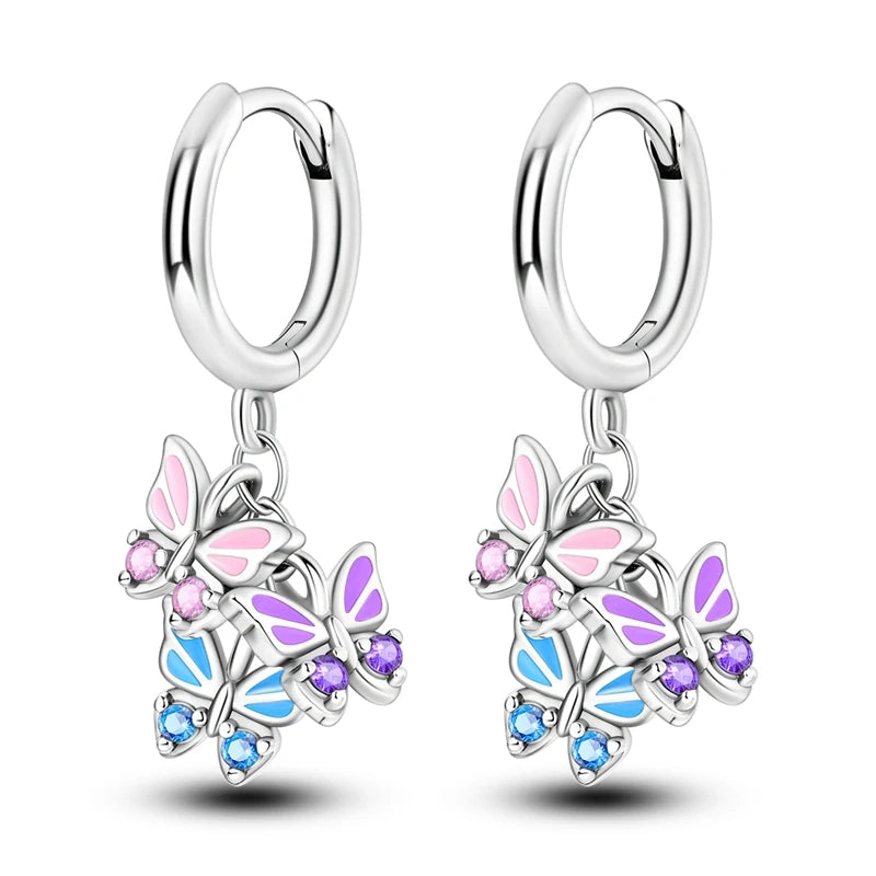 2024 NEUE 925 Sterling Silber rechteckige Creolen Intarsien Zirkon Goldene Ohrringe Für Frauen Hochzeit Geschenk Luxus Schmuck