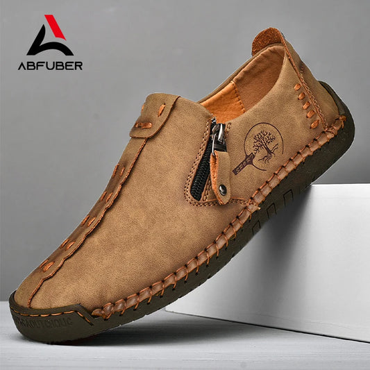 Handgemachte Leder Herrenschuhe Casual Slip On Loafers Atmungsaktive Lederschuhe Herren Flats Heißer Verkauf Mokassins Werkzeugschuhe Plus Size